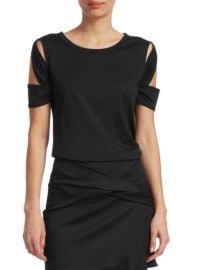 Helmut Lang - Cutout Cotton-Blend Tee at Saks Off 5th